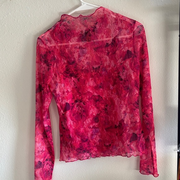 BCX Women's Red Floral Blouse - Picture 4 of 6